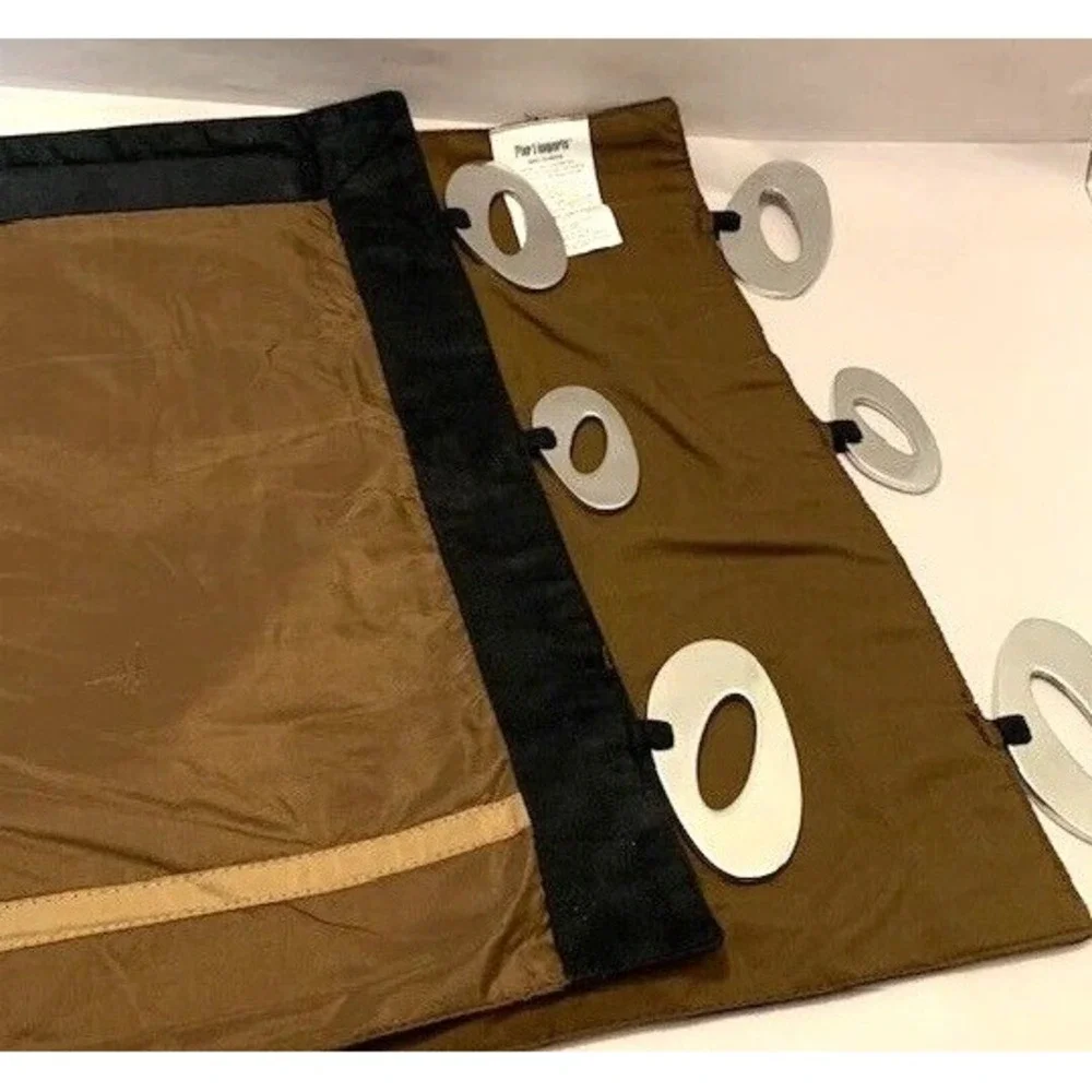VTG Pier 1 Blocks Table Runner 14x72 Deadstock NWT Brown Geometric Boho Modern